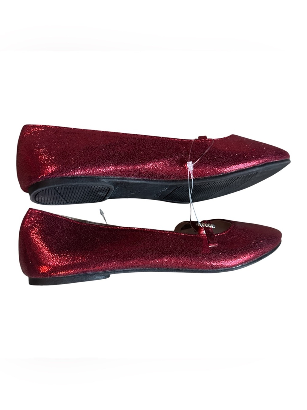 Girls Size 4 Red Glitter Mary Jane Flats NWT Shimmer Glamour Holiday Shoes NEW - Picture 4 of 5